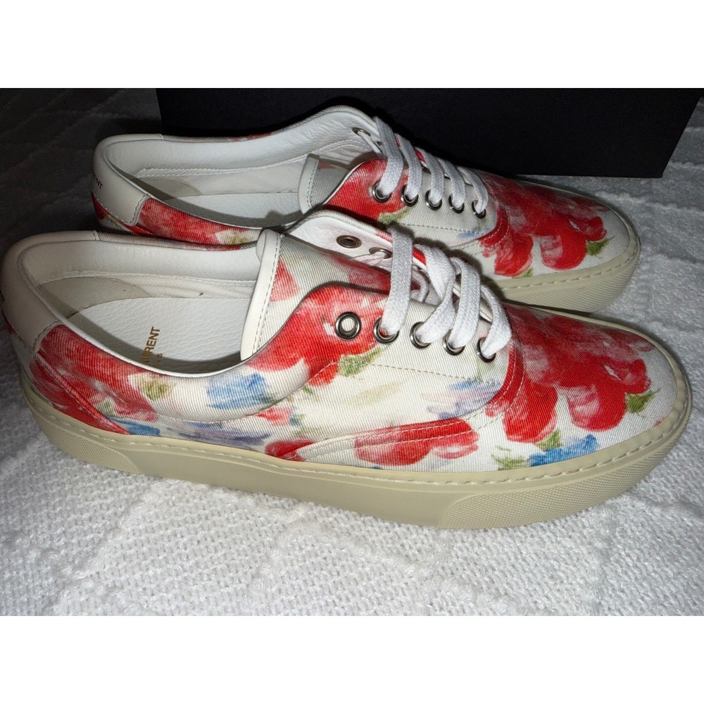 Saint Laurent Paris Floral Canvas Sneakers - Chic & Luxury EU/40 US/9-9.5‎ - Picture 5 of 13